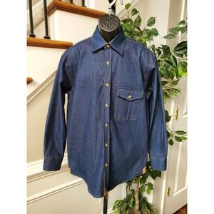 Giorgio Inserti Men Blue Cotton Collared Long Sleeve Casual Buttons Down Shirt M